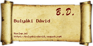 Bulyáki Dávid névjegykártya